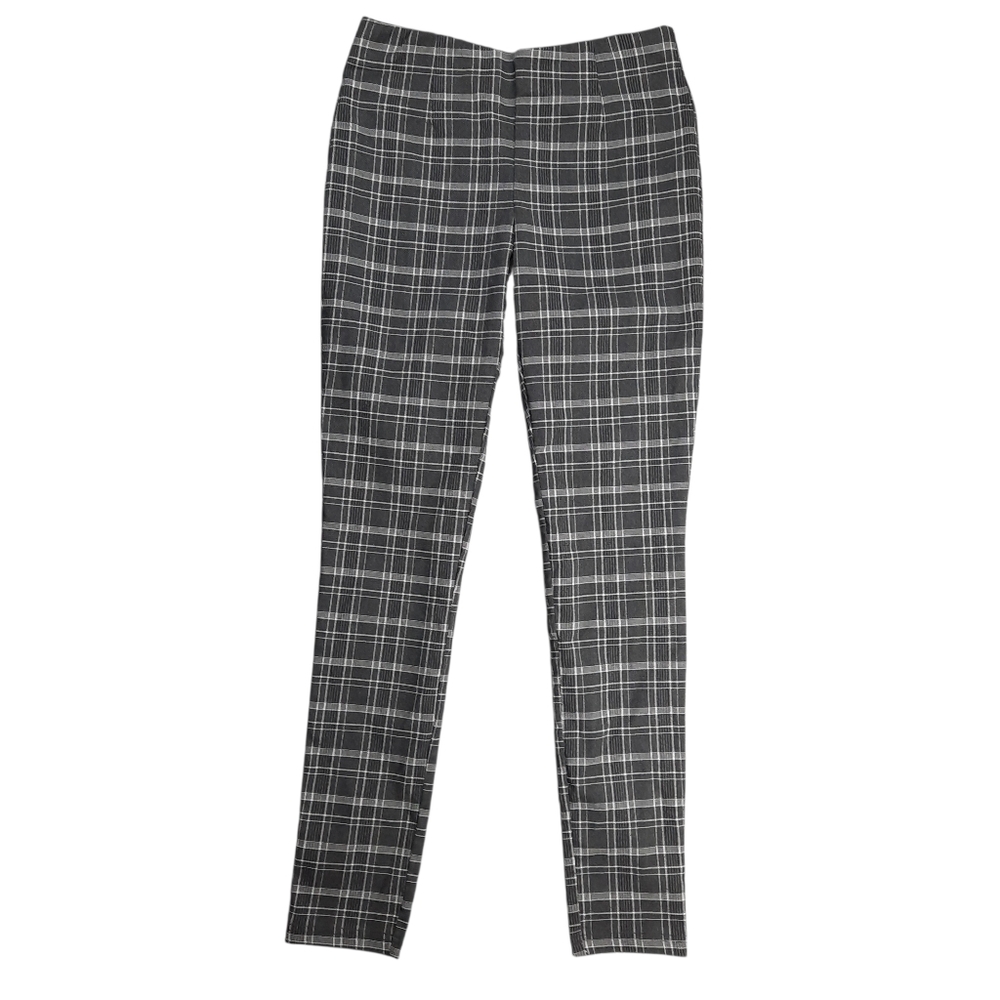 Calvin Klein Glen Plaid Skinny Pull-on Trouser Pants SZ 2